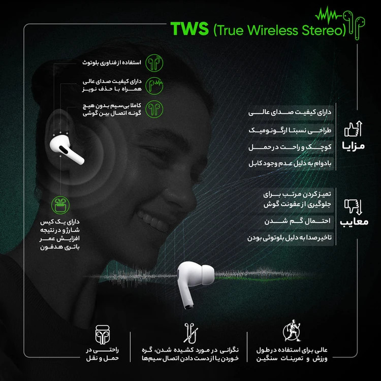 هدست بی سیم مدل ایرپاد پرو غیراصل
