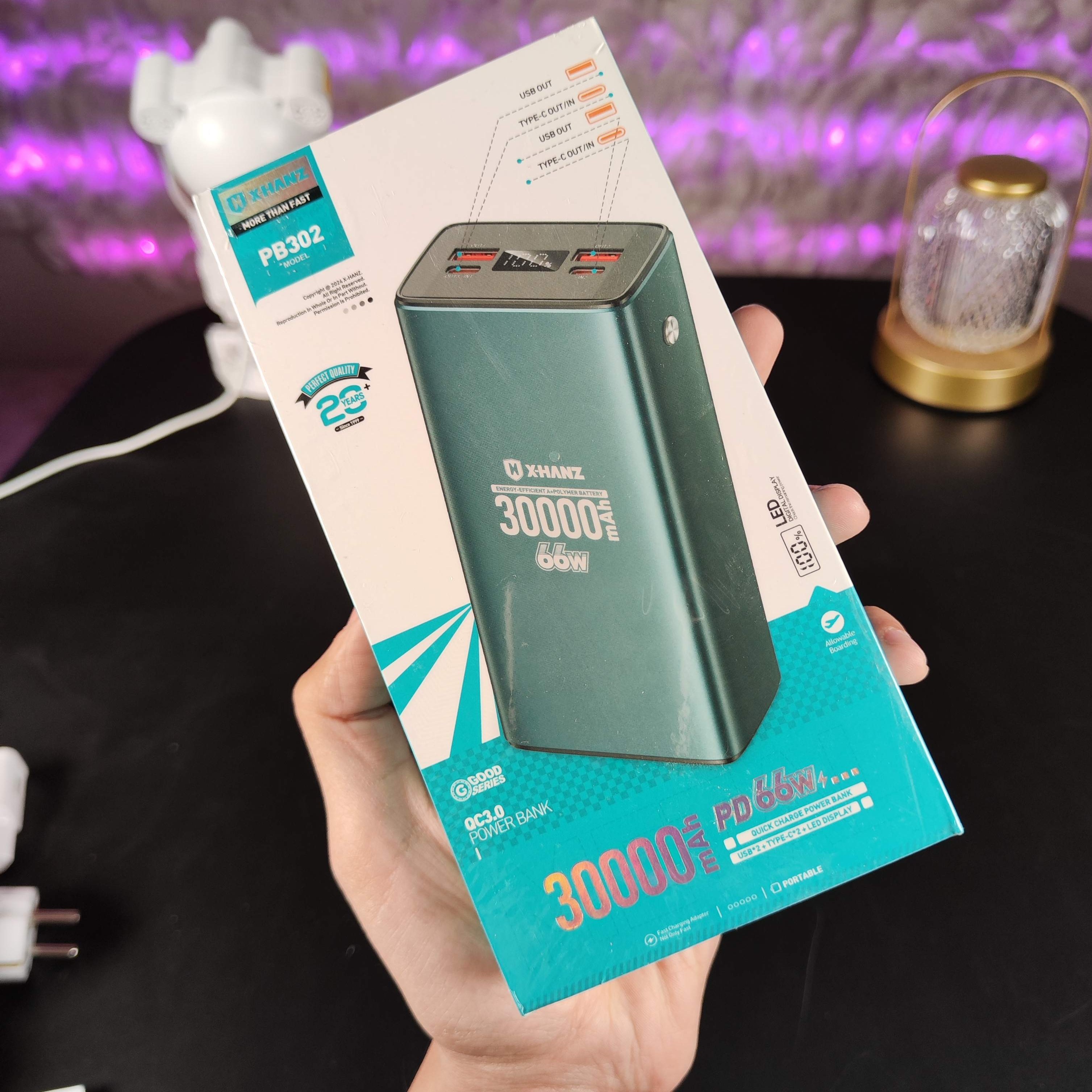 پاوربانک ایکس هانز مدل PB-302 ظرفیت 30000 میلی آمپر ساعت