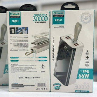 پاوربانک X-HANZ مدل PB301 ظرفیت ۳۰ هزار میلی آمپر با شارژ سریع